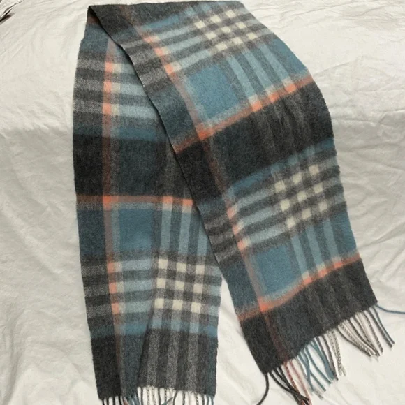 100% Lambswool Tartan Scarf Ballantrae Edinburgh Blue and Grey - Picture 8 of 8